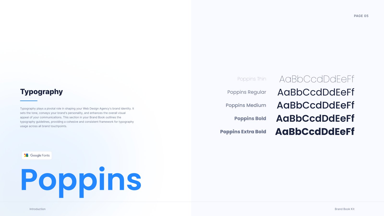 Typography: Poppins from Thin to Extra Bold