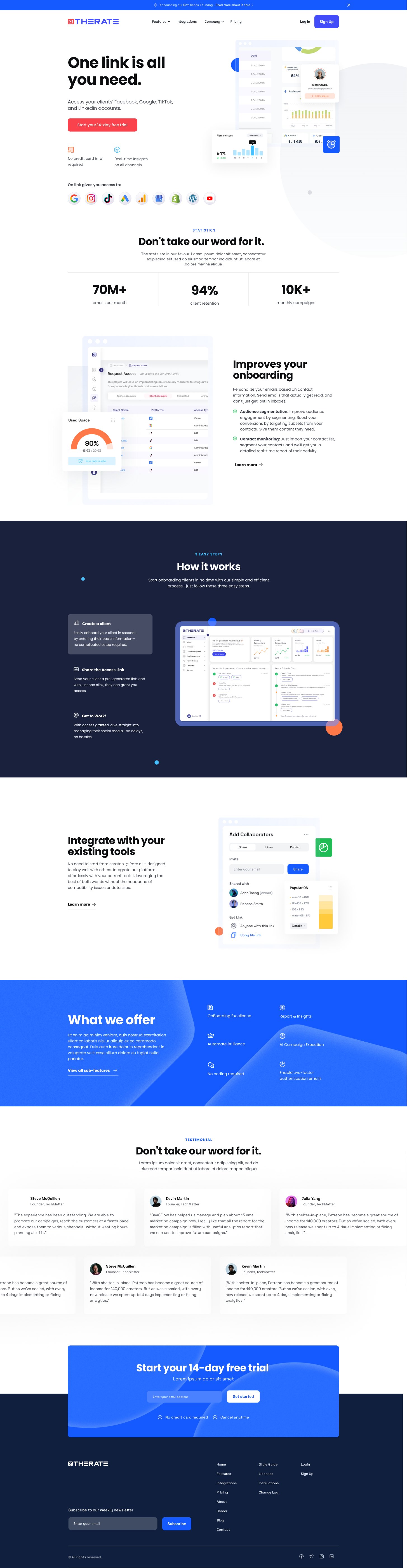 AtTheRate.ai homepage, full page