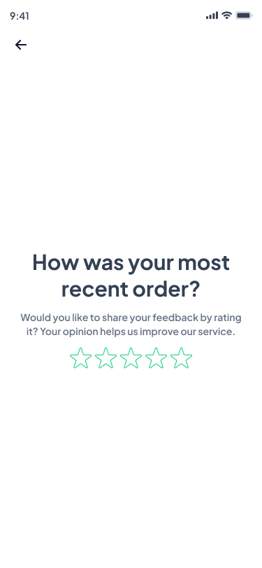 Rate your most recent order