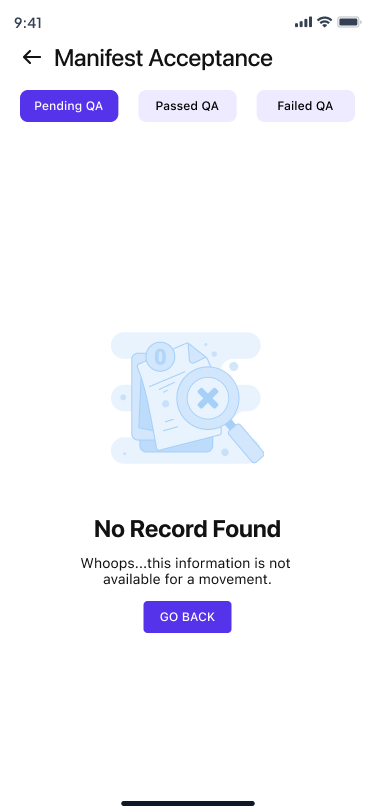 No record found empty state
