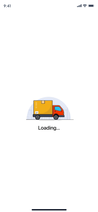 Loading state with delivery truck illustration