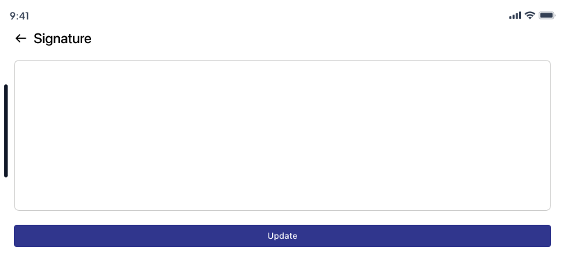 Landscape signature pad for proof of delivery