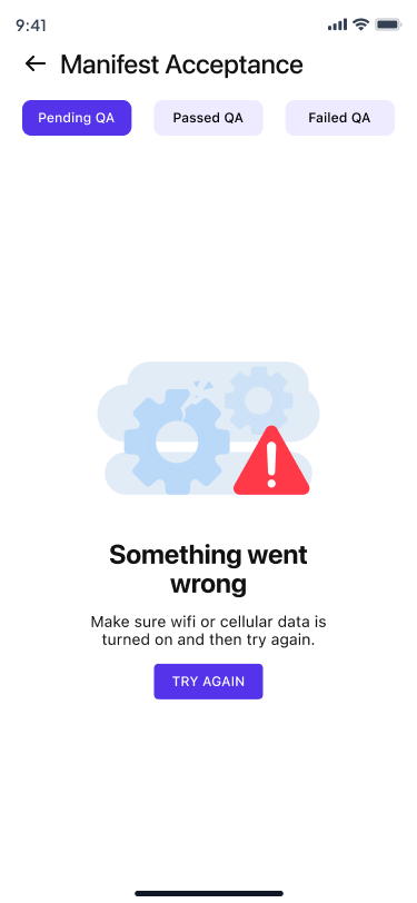 Something went wrong error state