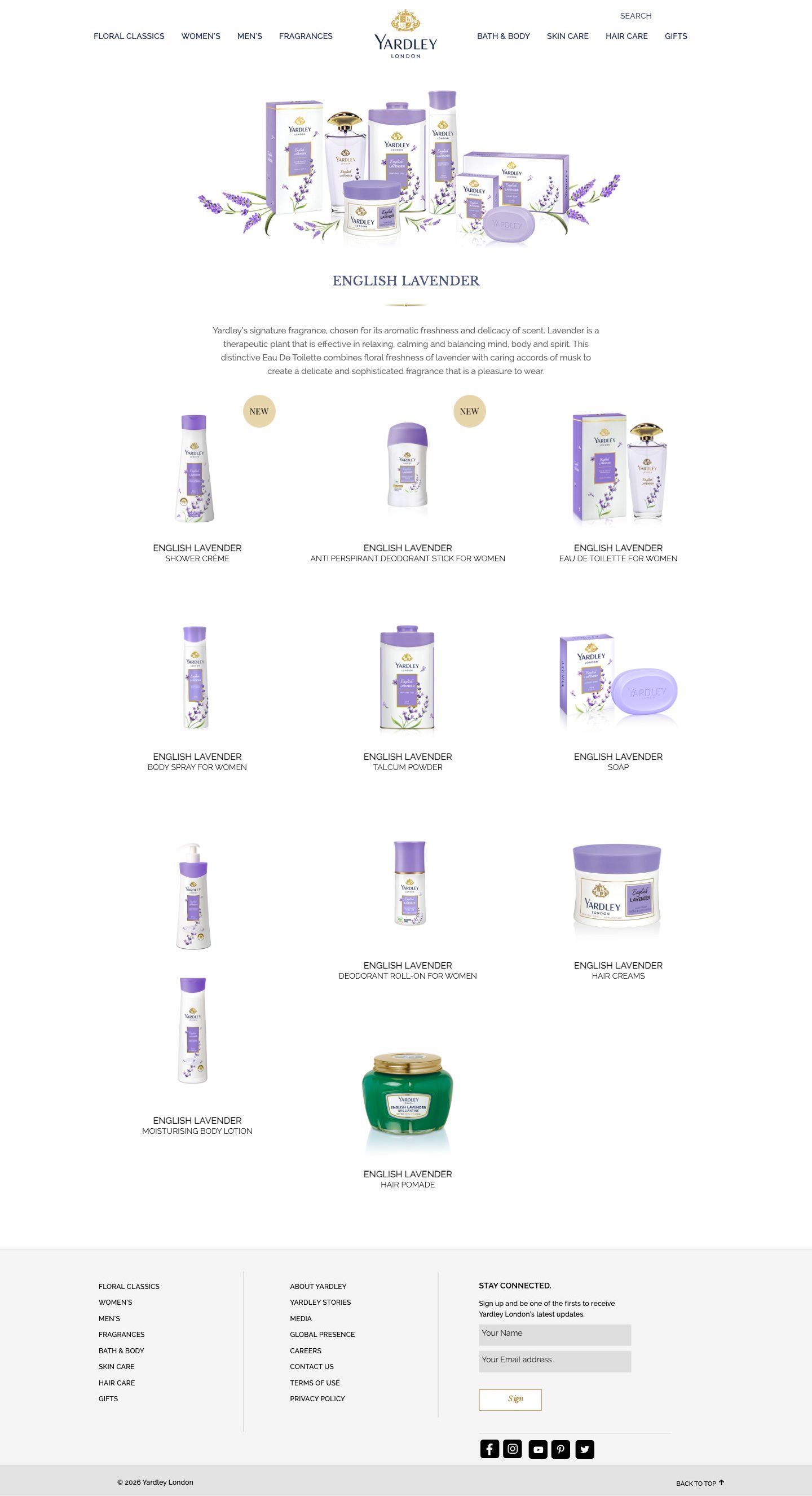 English Lavender collection page