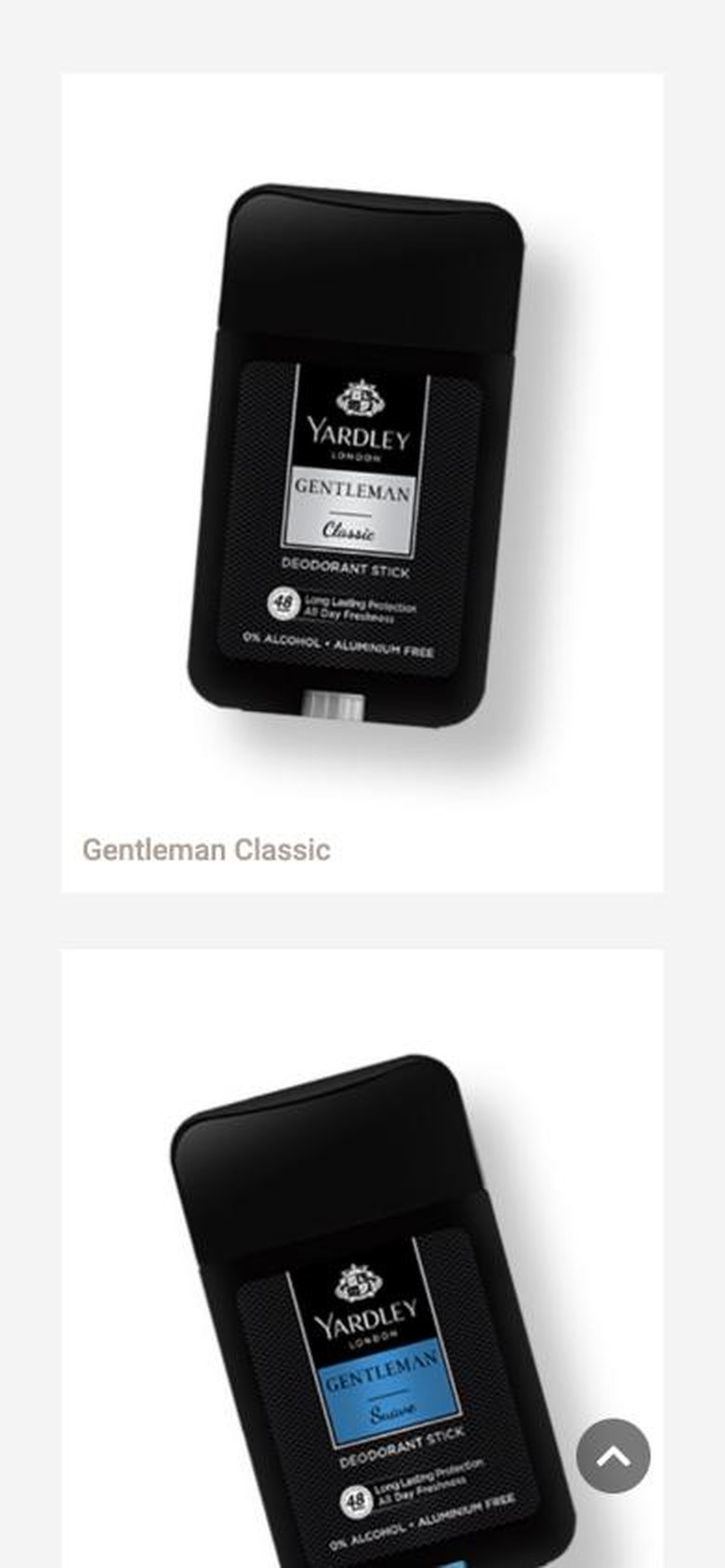Deodorant stick range on mobile