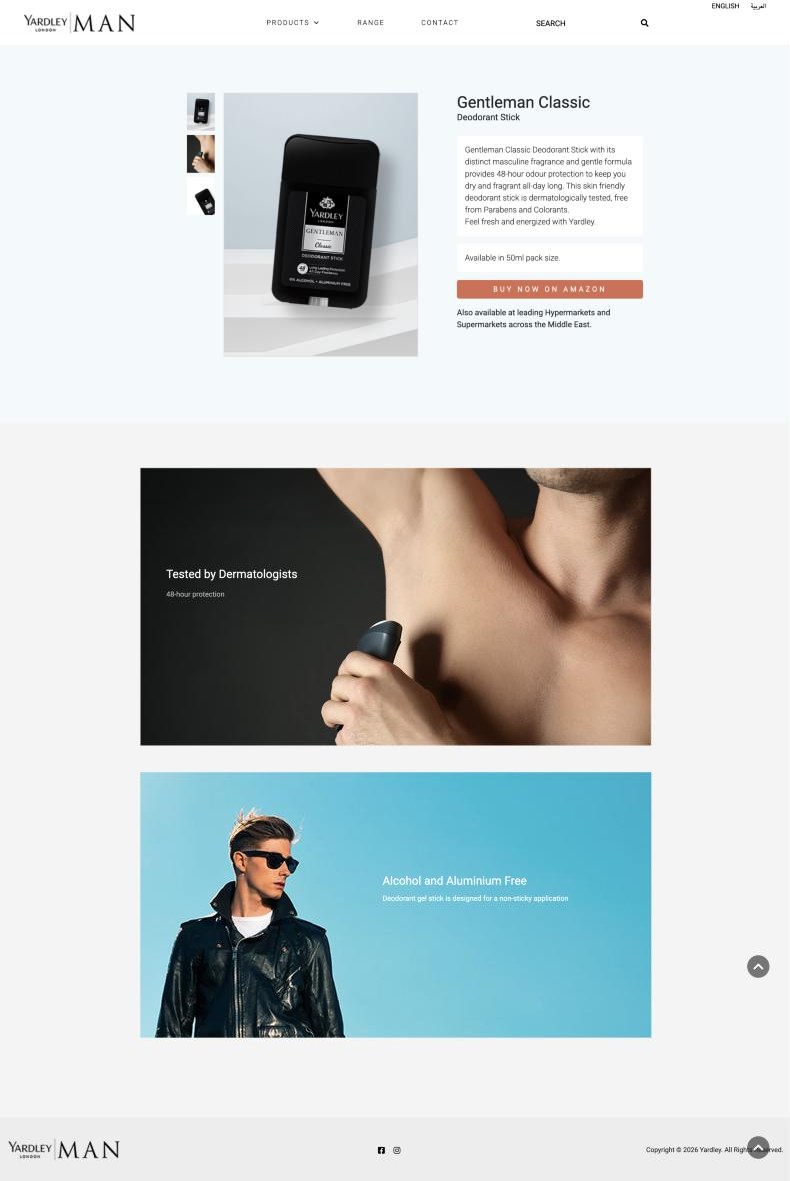 Gentleman Classic deodorant stick product page
